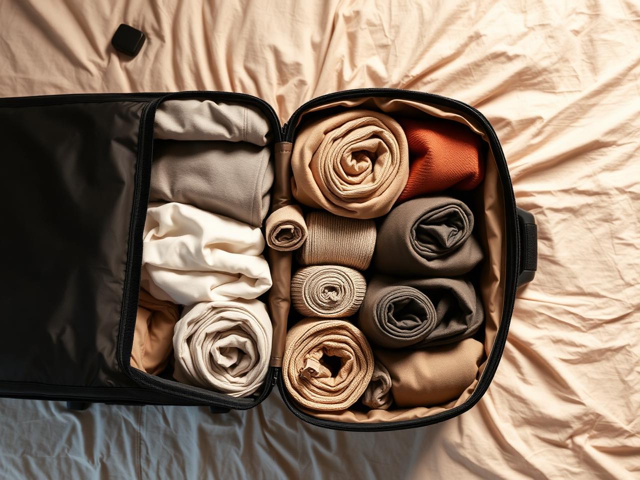 Mala de viagem organizada
